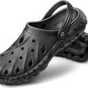 BULLIANT Men Clogs,Comfortable Mules Sandals for Men Women Cushioned Footbed Arch Support-EVA Ligthweight (Black6549)