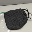 Jula Vance Machine Washable Women Quilted Fabric Insulated Reusable Cooler Lunch Bag Tote Adult Thermal Lunch Box Storage Bag for Ｗork (Black)