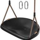 Black Rope Swing Seat for Adults and Toddler,Heavy Duty Tree Swing with Ergonomic Design,Height Adjustable for Indoor Outdoor Backyard Patio Garden Easy Installation