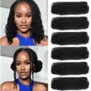 Youngther Afro Kinkys Bulk Hair 16 inch 6 Packs Natural Black Kinky twist hair for Dreadlocks extensions Soft Spring twist for repair Locs, micro Twists/Marley twist braiding hair16inch 1B