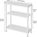 3-Tier Side Table, Small End Table, Sofa Side Table for Narrow Spaces, Slim End Table, Skinny Nightstand Table for Living Room Bedroom Office, White