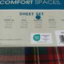 Comfort Spaces Cotton Flannel Sheets Queen Size, Ultra Soft Flannel Sheet Set with 14" Elastic Pocket , Plain Print Warm Flannel Bedding, Scottish Plaid Red 4 Piece