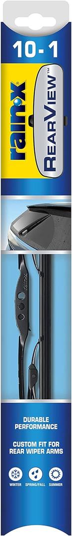 Rain-X 850019 RearView 10-1 Rear Wiper Blade, 10 Inch Conventional Rear Wiper Blade, Fits J-Hook (Pack Of 1), Automotive Replacement Wiper Blades That Meet Or Exceed OEM Quality And Design Standards