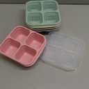 LCHLZZ 4 Pack Snack Containers, Divided Bento Snack Box, 4 Compartments Reusable Meal Prep Lunch Containers for Kids Adults, Food Storage Containers for School Work Travel