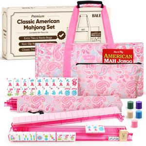 American Mahjong Set with 166 White Tiles and Racks, Mahjong Set