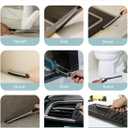 2 x SXhyf Cleaning Brush - Hard Bristle Crevice Cleaning Brush, Multifunctional Gap Scrub Brush, Kitchen Essentials, Bathroom Cleaner Tools for Household Use, Home, Window, Toilet, Stove (Black Bristle Black Handle)