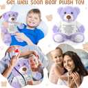 Lenwen a Bear Hug Gift Get Well Soon Sympathy for Women Plush Stuffed Animal Hug Thinking of You Condolences Memorial Loved Present(Purple,Bear)