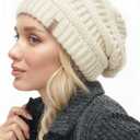 FURTALK Womens Winter Knit Slouchy Beanie Hat Warm Knitted Skull Ski Cap Hats for Women (One Size, Beige)