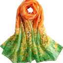 Lightweight Scarves for Women Sheer Scarf Print Floral Pattern Scarf Shawls Fashion Sunscreen Head Shawls (Stn014)