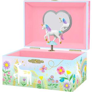 Giggle & Honey Musical Unicorn Jewelry Box for Girls | Music Boxes for Little Girls | Toddler Jewelry Box for 4 Year Old Kids | Toys for Toddlers | Birthday Gifts for Kids 5, 6, 7, 8, 9 Years
