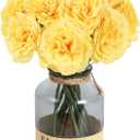 IPOPU Yellow Carnations Artificial Flowers 10PCS Small Faux Flowers 11.4" Fake Carnations Silk Flowers for Home Decor Indoor Easter Decorations Floral Arrangement (Yellow)