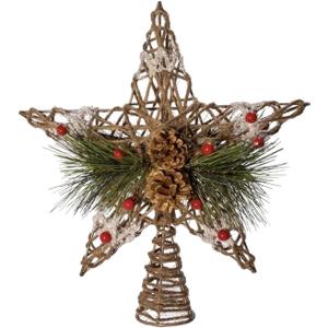 Kurt Adler 11-Inch Natural Star with Pinecones Treetop
