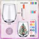 Pickmesh Paint Your Own Wine Glass Crafts Glass Painting DIY Markers Acrylic Paint with Brushes to Design Your Own Personalized Craft (8,Stemless), 16 ounces