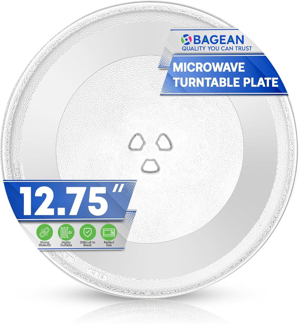 Microwave Plate Replacement 12.75 inch Fits GE WB49X10129 and WB49X10074 Microwave Glass Plate - Exactly Replaces the Microwave Turntable Plate Oven Spinning Dish Tray for Better Reheating and Cooking