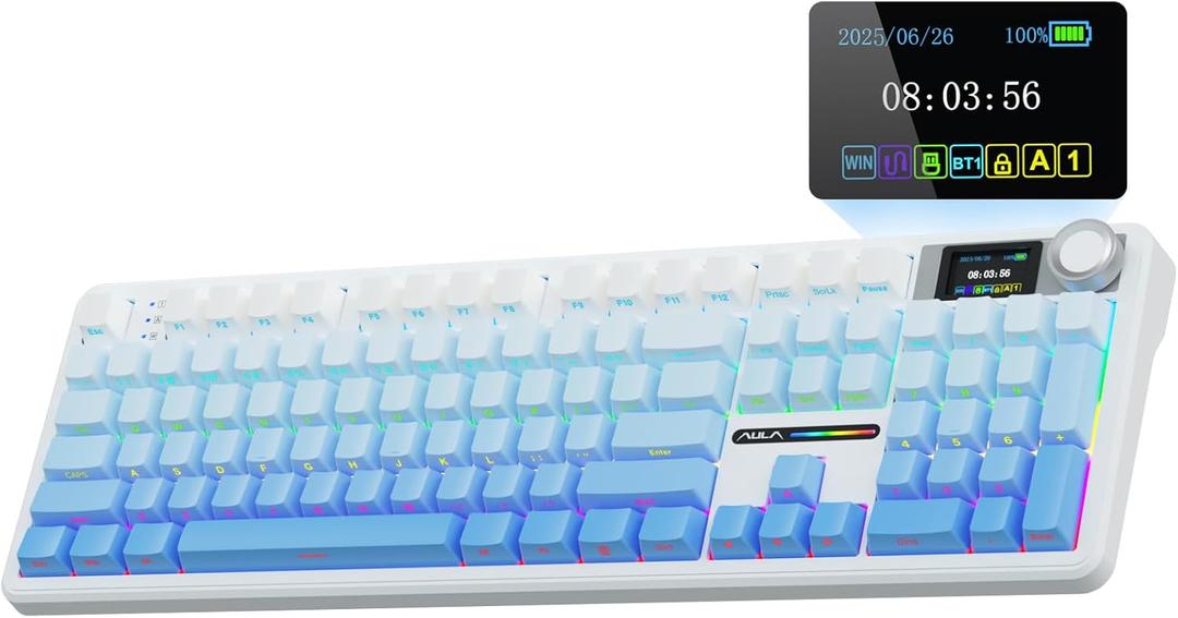 Aula F108Pro Three Mode (Wired+2.4G+BT) Mechanical Keyboard