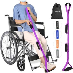 39'' Long Leg Lifter Strap with Padded Handgrips and Feet Loop, Rigid Leg Lifter Hip&Knee Replacement Surgery Recovery Kit, Mobility Aids Foot Lifter Easily Get in and Out of Bed, Car, Wheelchair