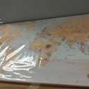 canvas Wall Art 24“x48 lagre map of the world Painting Ready to Hang Framed World Map Artwork Prints for Home
