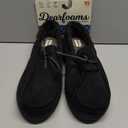 Dearfoams Men's Microsuede Moccasin with Tie Slipper Solid Black 13-14