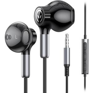 BENEWY Wired Earbuds with Microphone, Wired Earphones in-Ear Headphones, Volume Control, Powerful Bass and Clear Audio, 3.5mm Jack Earbuds for iPhone, iPad, Laptop, Computer, MP3