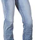 Flamingals Boot Cut Jeans for Women Mid Waist Flared Strechy Trendy Straight Leg Denim Pants (Medium, Light Blue)