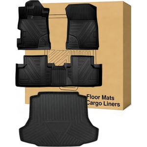 Floor Mats  Cargo Liners Compatible with 2012-2015 Honda Civic SedanAll Weather Waterproof Durable Anti-Slip Odorless Custom-fit Front Rear 2 Rows Back Trunk Tray Full Set Carpet Protection Liner