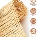 24" x 119" Extra Long Natural Rattan Webbing Roll, Cane Fabric by The Yard for Large DIY Projects, Furniture Repair, Chair Seats, Cabinet Doors & Home Decor