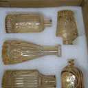 SUPMIND Glass Bud Vase Set of 5, Gold Amber Small Flower Vases for Centerpieces in Bulk, Mini Vintage Vase for Rustic Wedding, Home,Table Decoration