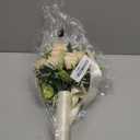 CYANLUX Wedding Bouquets for Bride Bridesmaid Bouquet Champagne White Artificial Roses Flowers for Wedding Valentine's Day Church Home Decoration (1#Champagne)