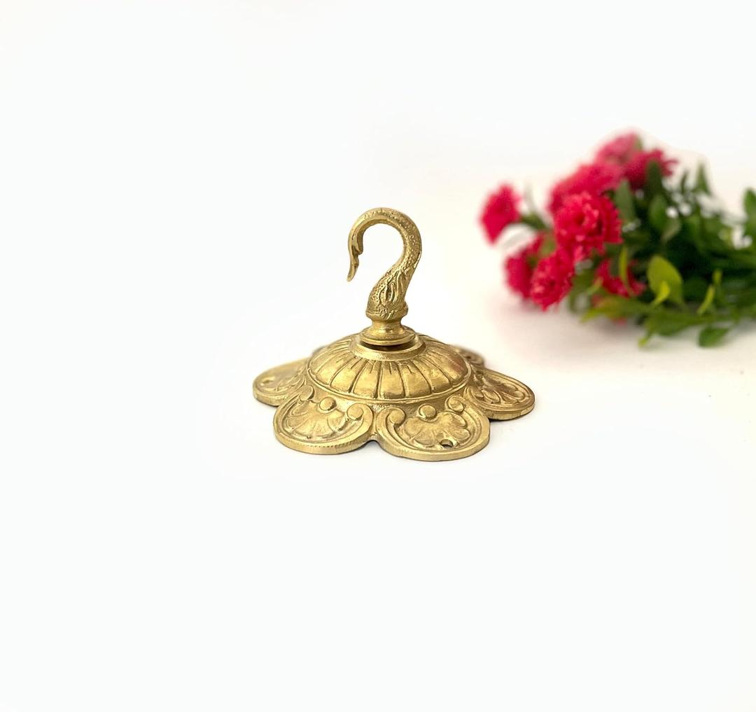 Heavy-Duty Brass Ceiling Hook for Hanging Planters, Lights, Wind Chimes & Dcor  Antique Brass Finish, Durable & Stylish Hanger
