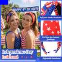 2 x 2 Pack 4th of July Headbands for Women American Wide Knotted Hairband USA Blue Patriotic Holiday Accessories for Independence Day Gifts