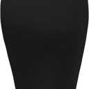 Hybrid & Company Women's Premium Nylon Ponte Stretch High Waist Pencil Suit Skirt Below Knee (Black, XL)