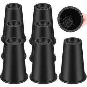 8 Pack 8 INCH Round Bed Riser/Furniture Lift Bed/Bed risers/Furniture Lifter/Table risers/Frame Risers Create Under Bed Storage Heavy Duty for Furniture Height Adjustment Round Black (8 Pack, 8 Inch)