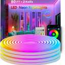 80FT Neon Rope Lights,Flexible Led Rope Light Control with App/Remote,Multiple Modes,Music Sync,IP65 Outdoor RGB Led Strip Lights Waterproof