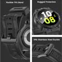 Goton 3 in 1 Waterproof Case and Band for Samsung Galaxy Watch, 360 Protective Hard PC with Tempered Glass Screen Protector for Galaxy Watch Cover Bumper Accessories