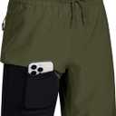 MAGCOMSEN Men's Swim Trunks with Compression Liner 9" Quick Dry Beach Shorts with Zipper Pockets (36, Army Green)