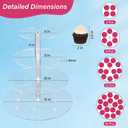 4 Tier Cupcake Stand for 50 Cupcakes, Clear Acrylic Cupcake Stand, Cupcake Holder for Parties, Weddings, Birthdays, Clear Cupcake Stand Ease of Assembly High Stability (Round)