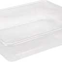 Storex Flat Storage Tray, Letter Size, 10 x 13 x 3 Inches, Unbreakable Clear, 5-Pack