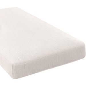 H.VERSAILTEX Super Stretch Individual Chaise Cover Sectional Couch Covers for L Shaped Sofa Both Left/Right Featuring Thick Jacquard Textured Twill Fabric (1 Piece Chaise Cover, Ivory)