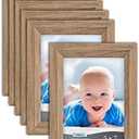Icona Bay 4x6 Picture Frames w/Removable Mat for 3x5 Photos (Black, 6 Pack), Sleek Modern Style Frames, Table Top or Wall Mount, Serenity Collection
