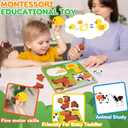 2 x Farm Animal Wooden Puzzle for Toddlers 1-3, Sensory Montessori Toy Classroom Preschool Learning Activities Educational Toy Christmas Stocking Stuffer Gift for Girls 3-5, Boys 2 3 4 5 Year Old Baby