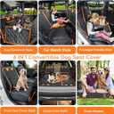 URPOWER 6-in-1 Dog Car Seat Cover for Back Seat, Waterproof Dog Car Hammock with Mesh Window, Non-Slip Pet Backseat Protector for Cars, Trucks and SUVs (Black with Orange)