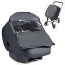 Winter Baby Carseat Cover with Clear Peep Window, Universal Car Seat Rain Cover with Zipper Door and Side Ventilation, All-Round Snow, Wind & Rain Canopy Waterproof Cover, Machine Washable, Grey