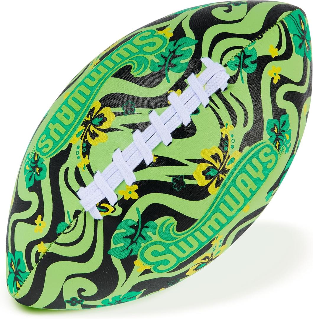Swimways Hydro Waterproof Football, Outdoor Games for Adults and Kids, Swimming Pool Accessories and Pool Party Games,9.25 Inches, Green (Green (New Version))