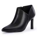 Coutgo Womens Pointed Toe V Cut Ankle Boots Kitten Heel Office Side Zip Booties Size 7