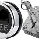EMP Fingerprint and Digital Safe Electronic Keypad Lock, Gun Safe Lock Replacment with Swing Bolt Lock & 2 Emerency Keys, Chrome Keypad Lock(Right Swing Bolt)