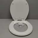 Mayfair Cassel Slow Close Toilet Seat, Easy Clean, Non Slip Premium Wood Seat, Easy Install, Made in USA, Round, White