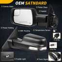 19-24 Left Driver Side Mirror Compatible with Ram 1500 2019 2020 2021 2022 2023 2024 2025, W/Heated/Power Folding/Power Glass/Puddle Light/Signal Light(14pins)