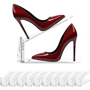 10PACK Shoe Slot Organizer Clear Shoe Stackers Organizers for Closet Space Saver 50% Shoes Display Shelf Rack Holders Zapateras Organizers