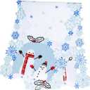 Blue Snowman Table Runner Christmas Embroidered Snowflake 36 Snow White Dinning Table Decorations Winter Holiday Xmas