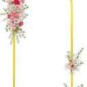 Toolterritary 6.6 FT Wedding Arch Backdrop Stand, Stable Heavy Duty Metal Wedding Arch Frame for Ceremony, Reinforced Balloon Arch Stand for Birthday Party & Baby Shower, Gold (6.6 x 3.3 FT(HxW))